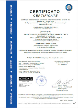 Certificato Uni En Iso 3834:2006